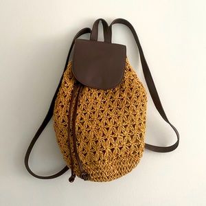 Tan Woven Backpack